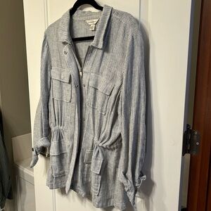 Linen/cotton striped jacket
